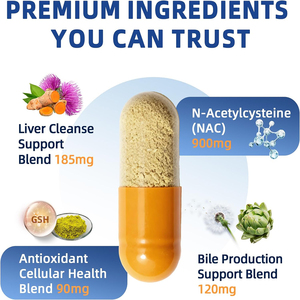 Cápsulas de mezcla herbal de marca privada de alta calidad para apoyo en la desintoxicación y limpieza del hígado, protección antioxidante y mejora de la absorción. - Product Image 3