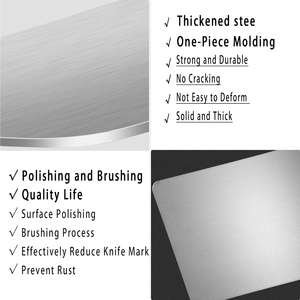 Tagliere Bifacciale in Acciaio Inox 304, Spessore 1,5 mm, Antiruggine e Antibatterico per Carne, Verdure e Formaggio - Product Image 3