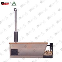 Bain de vapeur traditionnel en acier inoxydable Vapasauna, chauffé au bois, pour 1 personne, surface en cèdre rouge, utilisation en extérieur, installation autonome