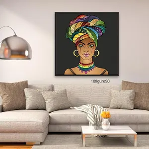 African Painting Oil Canvas Painting Handmade Knife African Woman Hand Painted Wall Art Handmade Canvas Oil Painting