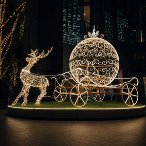 LED Santa Reindeer Sleigh <b>Light</b> for Commercial Christmas Display - Product Image 1