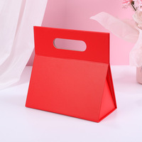 Boîte cadeau magnétique pliable avec poignée découpée, sac cadeau rigide en papier portable pour mariage, anniversaire, festival, emballage