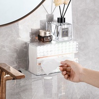 Boîte à mouchoirs en plastique PET de luxe à texture diamantée, murale ou de bureau, pour salle de bain, salon, coiffeuse, distributeur de mouchoirs