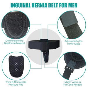 Cinturón universal para hernia para adultos, soporte unilateral para la ingle con almohadilla de compresión, cinturón ajustable, negro, transpirable, con gancho - Product Image 4