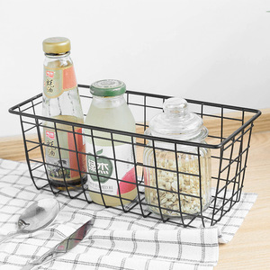 Iron <b>Wire</b> <b>Storage</b> <b>Basket</b> Rectangle Minimalist Kitchen <b>Storage</b> Bin Standing Type Neatening Organizer - Product Image 1
