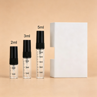 Flacon de parfum miniature en verre cylindrique personnalisé avec logo, 2/3/5 ml, vaporisateur de voyage portable, flacon échantillon, emballage cosmétique