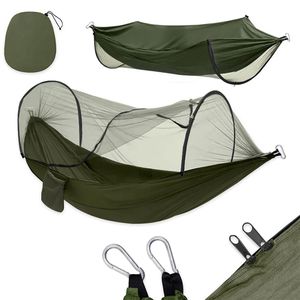 Grand hamac de camping avec <span class=keywords><strong>moustiquaire</strong></span> hamacs suspendus légers lit hamac à balançoire avec sangles d'arbre - Product Image 2