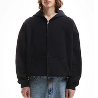 Usine directe vestes à fermeture éclair complète hommes poids lourd coton poches avant boîte Fit surdimensionné hommes à capuche