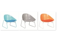 Fauteuils de direction modernes à dossier haut, meubles en plastique personnalisables avec base en métal thermolaqué pour la maison et le bureau