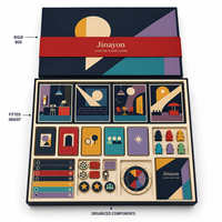 Jeu de société personnalisé avec tuiles hexagonales en carton, boîte bleu marine pour festivals de cinéma, stratégies, musées, festivals, éditeurs