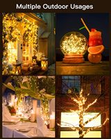 Luces Solares LED de Cobre, 22 Metros, 200 LED, IP67, Impermeables, para Jardín, Pequeñas, 8 Modos Ajustables, Eficiencia Energética