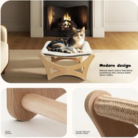 Cadre en bois surélevé de lit hamac chat en bambou de qualité supérieure avec perchoir de couchage confortable