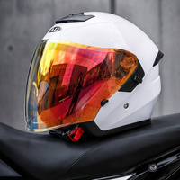 Casque de moto personnalisé en gros AD Factory avec double visière, norme DOT, doublure en coton, casque ouvert