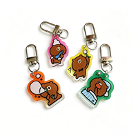 Porte-badge en PVC avec oreilles de chat de dessin animé Kawaii pour badge à épingle de 58 mm, pendentif porte-clés de jeu d'anime avec design étanche