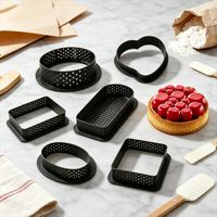Cercle à tarte antiadhésif résistant à la chaleur, ensemble de moules à gâteau perforés pour pâtisserie, outils de pâtisserie DIY
