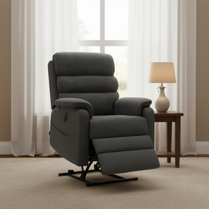 Dual Motor Extendable Recliner Chair Fabric Upholstery Power Lift Massage <b>Heat</b> Features for Elderly Medium Users - Product Image 2