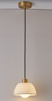 Lustre Moderne de Luxe en Gros, Lampe en Laiton et Albâtre, Finition Noir et Or, Ampoules Incandescentes, Garantie de 2 Ans pour l'Éclairage