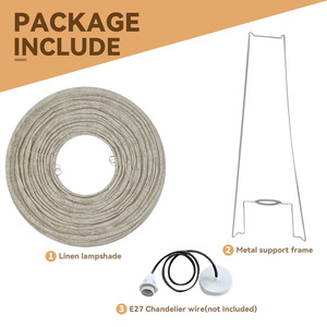 Nicro nuovo Design personalizzato paralume <span class=keywords><strong>classico</strong></span> rotondo fatto a mano da <span class=keywords><strong>soggiorno</strong></span> in lino naturale appeso decorazione per la casa - Product Image 3