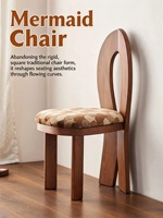Chaise de salle à manger vintage française, style nordique créatif, dossier Wabi-Sabi, mobilier moderne minimaliste en bois de frêne rembourré pour la maison
