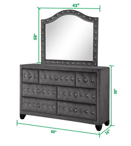 Queen Size 5-Piece Modern Wood Bedroom Set with Adjustable Features <b>Convertible</b> Design Gray Finish - Product Image 2