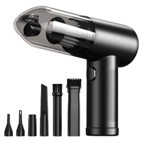 Souffleur d'air sans fil portable 2 en 1 avec aspiration de 5000 Pa, alimenté par batterie, 3 vitesses réglables, aspirateur d'intérieur de voiture en ABS