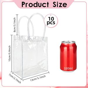 Wholesale Transparent PVC Shopping <b>Tote</b> Bags Packaging - Waterproof <b>Plastic</b> Gift Bags for Food with Custom Logo Print - Product Image 2