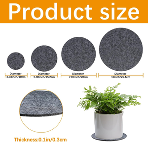 Posavasos Absorbentes e Impermeables Personalizados para Plantas, 4 Tamaños, Reversibles, Redondos, de Tela, para Macetas de Interior - Product Image 2