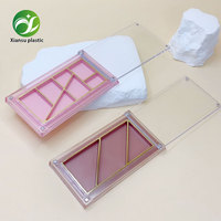 Palette de fards à paupières magnétique rotative rectangulaire 7 couleurs écologique, conteneur vide pour poudre de blush compacte individuelle