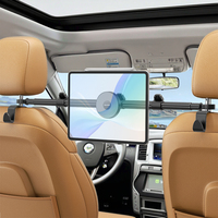 Support de tablette réglable en alliage d'aluminium anti-vibration pour siège de voiture, fixation double tige sur appuie-tête, pour tablettes de 4,7 à 15 pouces, fabrication OEM