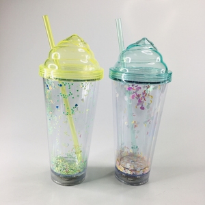 Gobelets lumineux LED <span class=keywords><strong>en</strong></span> plastique à double paroi avec couvercle pour crème glacée, alimentés par piles, pour fêtes, rentrée scolaire, nouveaux marchés nocturnes et événements musicaux - Product Image 2