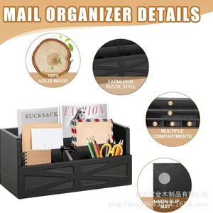 Desktop Mail <b>Rack</b> Office Organizer Rectangle Multipurpose Storage For Documents And Envelopes - Product Image 4