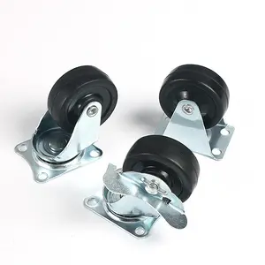 1.5 2 2.5 3 inch small Pp Swivel type Castor Rubber Wheels and casterswith small ball bearing plate casters