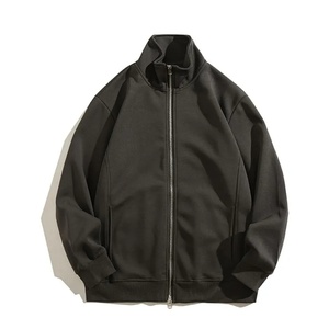 Veste en coton brodée sportive d'automne pour l'extérieur, entièrement zippée, avec logo personnalisé, double face, col montant et fermeture éclair - Product Image 6