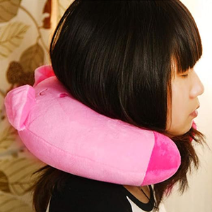 Almohada para el cuello suave en forma <span class=keywords><strong>de</strong></span> cerdo sonriente, soporte para la barbilla <span class=keywords><strong>de</strong></span> la cabeza para niños, multiusos, avión, coche, <span class=keywords><strong>tren</strong></span>, viaje, almohada para el cuello en forma <span class=keywords><strong>de</strong></span> cerdo <span class=keywords><strong>de</strong></span> felpa - Product Image 4