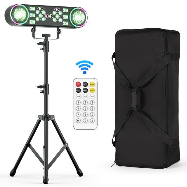 Mini 7in1 LED Rotating Ball Colorful Effect DJ Light DMX RGBW Magic Ball Beam Lighting Strobe Laser Par Light With Tripod Stand