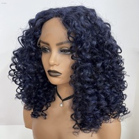 Perruques Lace Front HD T Part sans colle pour femmes noires, avec dentelle marron clair, longues, à ondulations profondes et bouclées rebondissantes, en fibre synthétique Futina