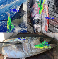 Leurre de pêche à la traîne en métal robuste avec tête flash miroir pour la pêche en haute mer de gros poissons (Thon, Marlin, Voilier, Wahoo, Mahi)