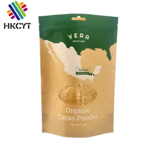 Custom Food Grade Brown Kraft Paper Bags Biodegradable Recycle Tea Coffee Packaging Bags