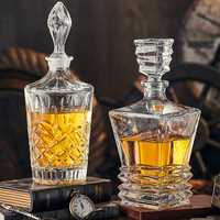 Juego de Decantador de Whisky Grabado, Estilo Europeo, Cristal sin Plomo, con Vasos Old Fashioned y Logotipo Personalizado
