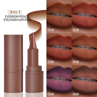 Crayon à lèvres mat lissant waterproof nude végétalien, rouge à lèvres, cosmétiques de maquillage en gros