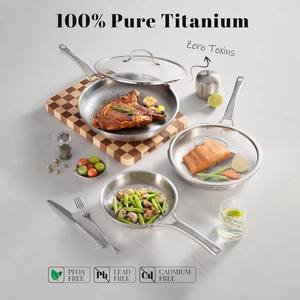 Vente Flash en Gros Poêle à Frire en Acier Inoxydable Titane Triple <span class=keywords><strong>Couche</strong></span> Sans Revêtement 20/24/26/28cm (8/10/12 Pouces) - Product Image 2