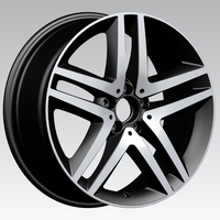 Jantes de voiture en alliage d'aluminium polies et finition brillante 19'' avec 5 trous en stock