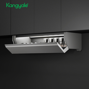 Kangyale phụ kiện nhà bếp kéo xuống giá lưu trữ gia vị 2 tầng hợp kim nhôm có thể gập lại Rau kéo xuống kệ - Product Image 5