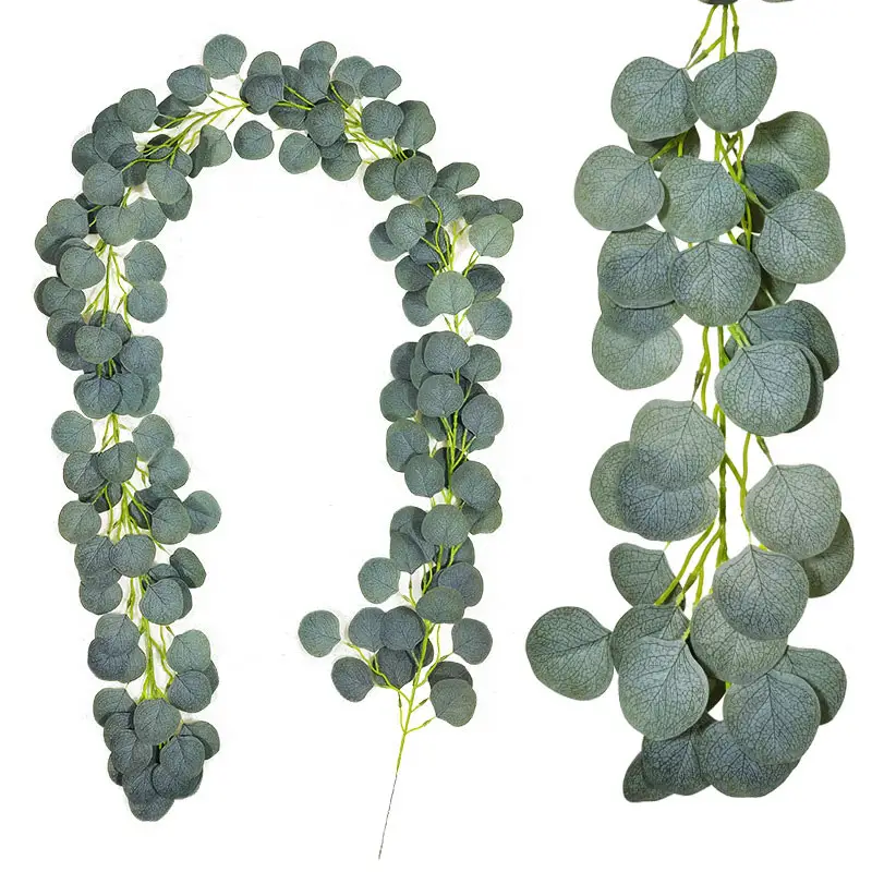Guirlande de vigne artificielle d'eucalyptus, feuilles de saule, fausse plante blanche, pour décoration de vignes, 1 pièce