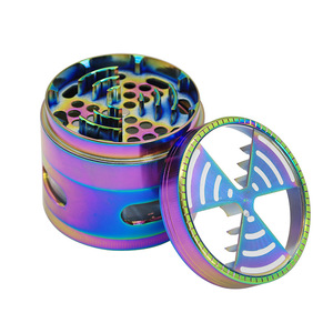 Molino para Hierbas y Tabaco Ice Blue Smoke Shop de 63 mm, Arcoíris, 4 Piezas, Nuevo, Molinillo de Especias con Dientes Afilados CNC, Venta al por Mayor - Product Image 5