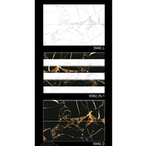 Azulejo de cerámica de pared negro de lujo con dorado Retro 300x450 textura infinita mate brillante Hotel decorativo porcelana paredes azulejos - Product Image 1