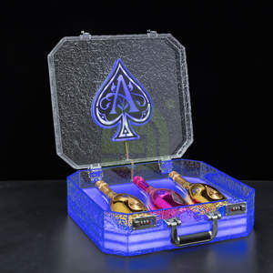 Vitrina Iluminada para Licores - Estante de Acrílico Negro con Recubrimiento en Polvo, Soporte Glorificador Clásico de Lujo con Luz LED para Discoteca - Product Image 5