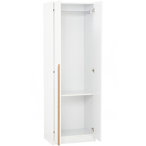 Compact 2 Door White Oak Colour MANDO Wardrobe Slim Scandinavian Bedroom Closet for Small Spaces and Guest Room Clothes Storage - Product Image 2