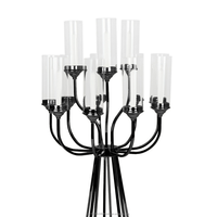 ZM018 Exquisite 48 "Grand Chandelier Noir à 12 Bras-Idéal pour le centre de table de mariage et d'événement