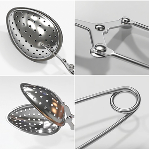 FANGYUAN özel ucuz kabuk kalp altın kaplama Metal paslanmaz çelik gevşek yaprak örgü çay topu çay demlik süzgeç kolu ile - Product Image 4